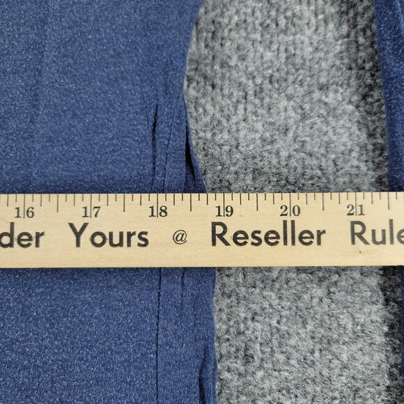 Prana Shirt Women Medium Blue Patch Logo Round Neck Long Sleeve Pocket Pullover - Picture 13 of 15